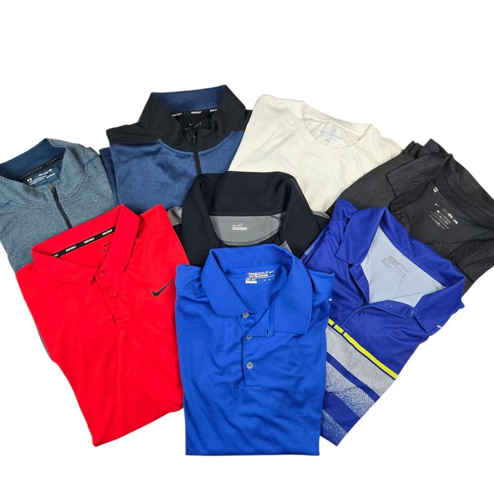 Mens Size XXL Golf Lot Polos Pullover Tshirt Under Armour Nike Vineyard Vines